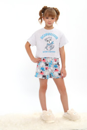 белый меланж/собачки серые