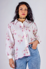 белый + розовые цветы