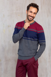 темно-серый меланж/бургунди