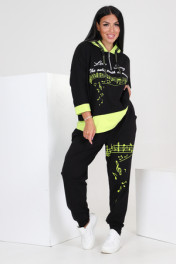 черный+салатовый