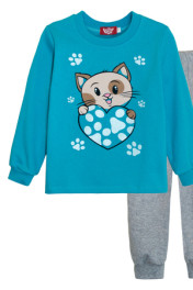 мятный/серый меланж