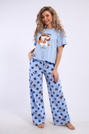 голубой/котята-горошки