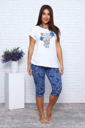 Молочный, синий