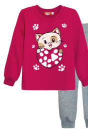 фуксия/серый меланж