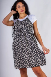 черный + белые цветы