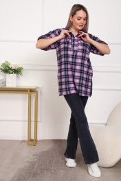 розовый/клетка