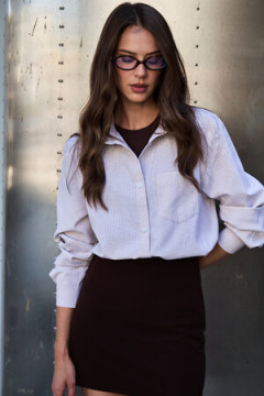 Рубашка оверсайз в полоску хлопковая