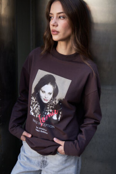 Лонгслив оверсайз с принтом