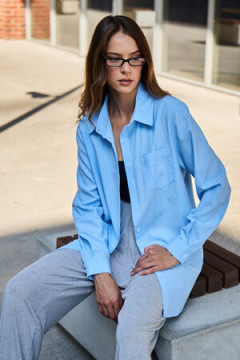 Рубашка оверсайз в полоску хлопковая