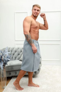 Полотенце для бани и сауны вафельное на липучке