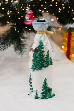 Украшение на бутылку Набор 3 шт Снеговик дед мороз и Олень