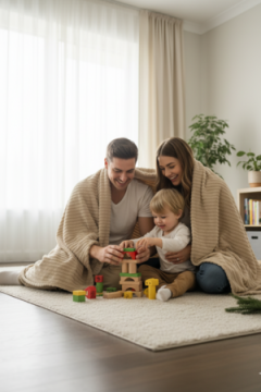 Плед  Велсофт, плотность 220 г/м2, Pehmea Satu бежевый