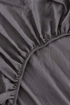 Простыня на резинке, с высотой борта 25 см "boiled cotton" - Вареный (стираный) хлопок»