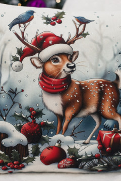 Наволочка декоративная новогодняя 2 шт рогожка