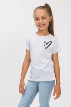 Детская футболка Сердечко меланж арт. ФУ/сердечко-меланж