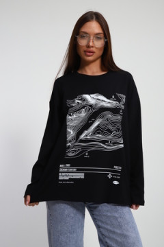 Лонгслив унисекс с принтом Карта ЛГ-01