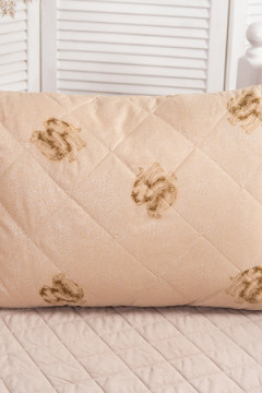 Подушка "Верблюд" тик на молнии лебпух+вербл,стег,лента,сумка(Н)