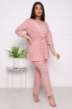 Комплект пеньюар+топ+брюки "Нежность"