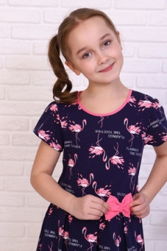 Платье Розовый Фламинго кор. рукав