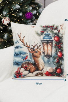 Наволочка декоративная новогодняя 2 шт рогожка