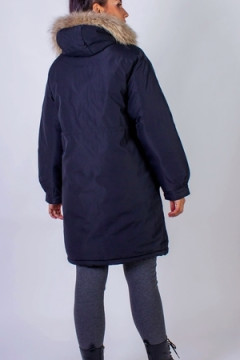Куртка удлиненная с капюшоном натуральный мех арт. 619