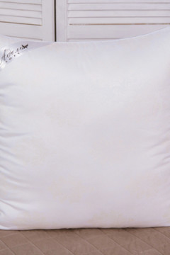 Подушка "ШЕЛК" тик на молнии леб. пух, атл. кант, лента, сумка(Н)