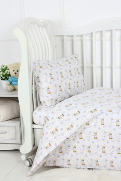 КПБ с простыней на резинке поплин арт. КПБП-ПР/гуси