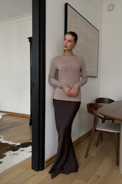 Лонгслив облегающий полупрозрачный с длинным рукавом