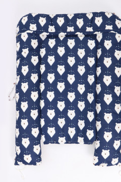 Кокон-гнездышко арт. КОГЗ-01/белый-мишка-синий