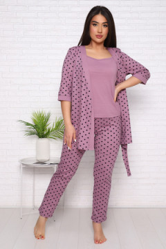 Комплект пеньюар+топ+брюки "Нежность"