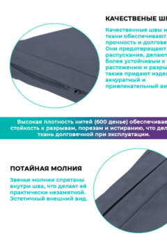 Подушка для садовой мебели, стула и кресла PO 53х50 см, пенополиуретан, термоватин, Оксфорд 600д