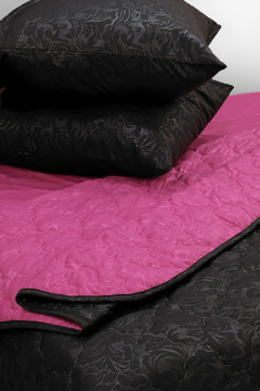 КПБ с одеялом New Style КМ-028 черный-фуксия