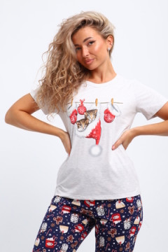 Костюм с брюками КД-008-080 Котята новогодние