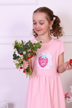 Платье Земляника кор. рукав