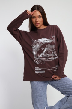 Лонгслив унисекс с принтом Карта ЛГ-01