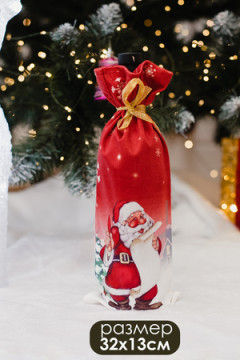 Украшение на бутылку Набор 3 шт Снеговик дед мороз и Олень