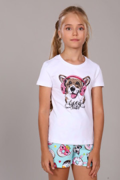 Пижама с шортами Пончики арт. ПД-009-026