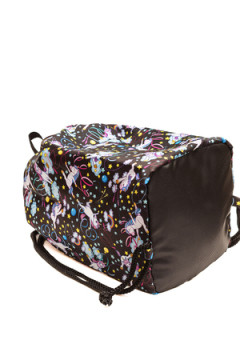 Мешок для обуви объемный Единороги гимнасты черный фон