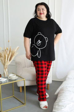 Пижама с брюками больших размеров Мишка