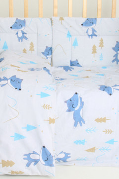 Бортик в кроватку + КПБ В лесу арт. БРК-КПБ/в лесу