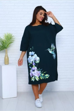 Удлиненная футболка хлопок с принтом Арт. 1092