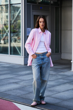 Рубашка оверсайз в полоску хлопковая