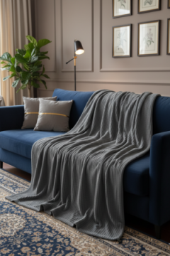 Плед Велсофт, плотность 220 г/м2 Pehmea Satu темно-серый