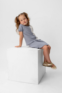 Костюм с юбкой Элис Серый/молочный