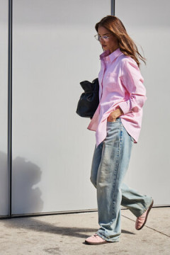 Рубашка оверсайз в полоску хлопковая