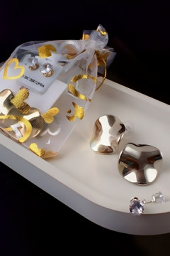 Серьги с эффектом мятого металла Круг + Подарок