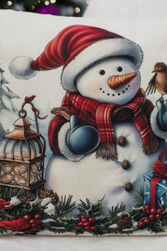 Наволочка декоративная новогодняя 2 шт рогожка