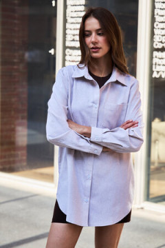 Рубашка оверсайз в полоску хлопковая