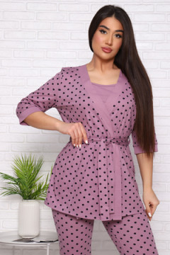 Комплект пеньюар+топ+брюки "Нежность"