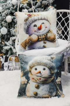 Наволочка декоративная новогодняя 2 шт 3D эффект велюр
